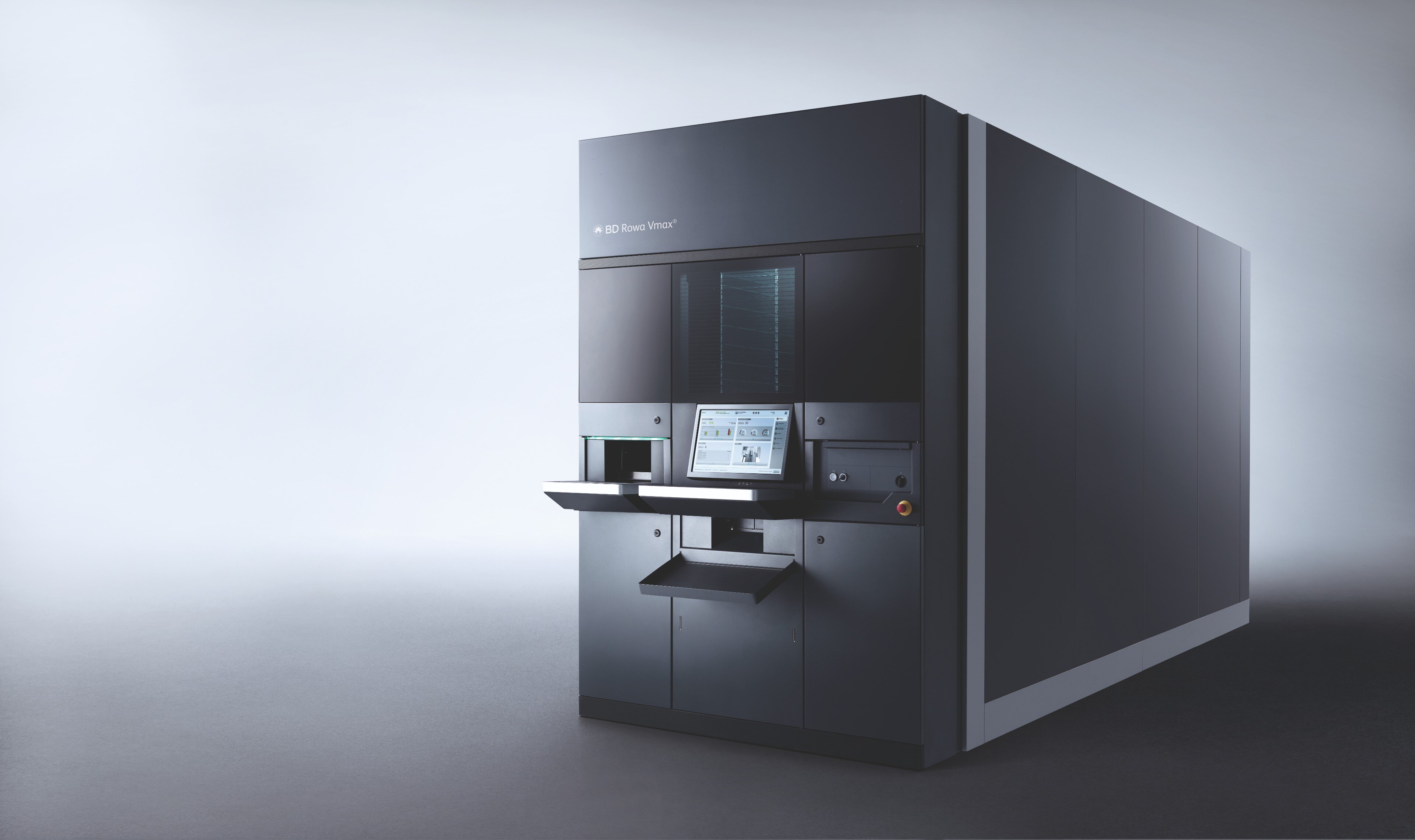 MIKKA Touchscreen Einbaumonitor verbaut im Kommissionierautomat VMAX für Apotheken (Medizin) von BD Rowa Germany | © BD Rowa Germany