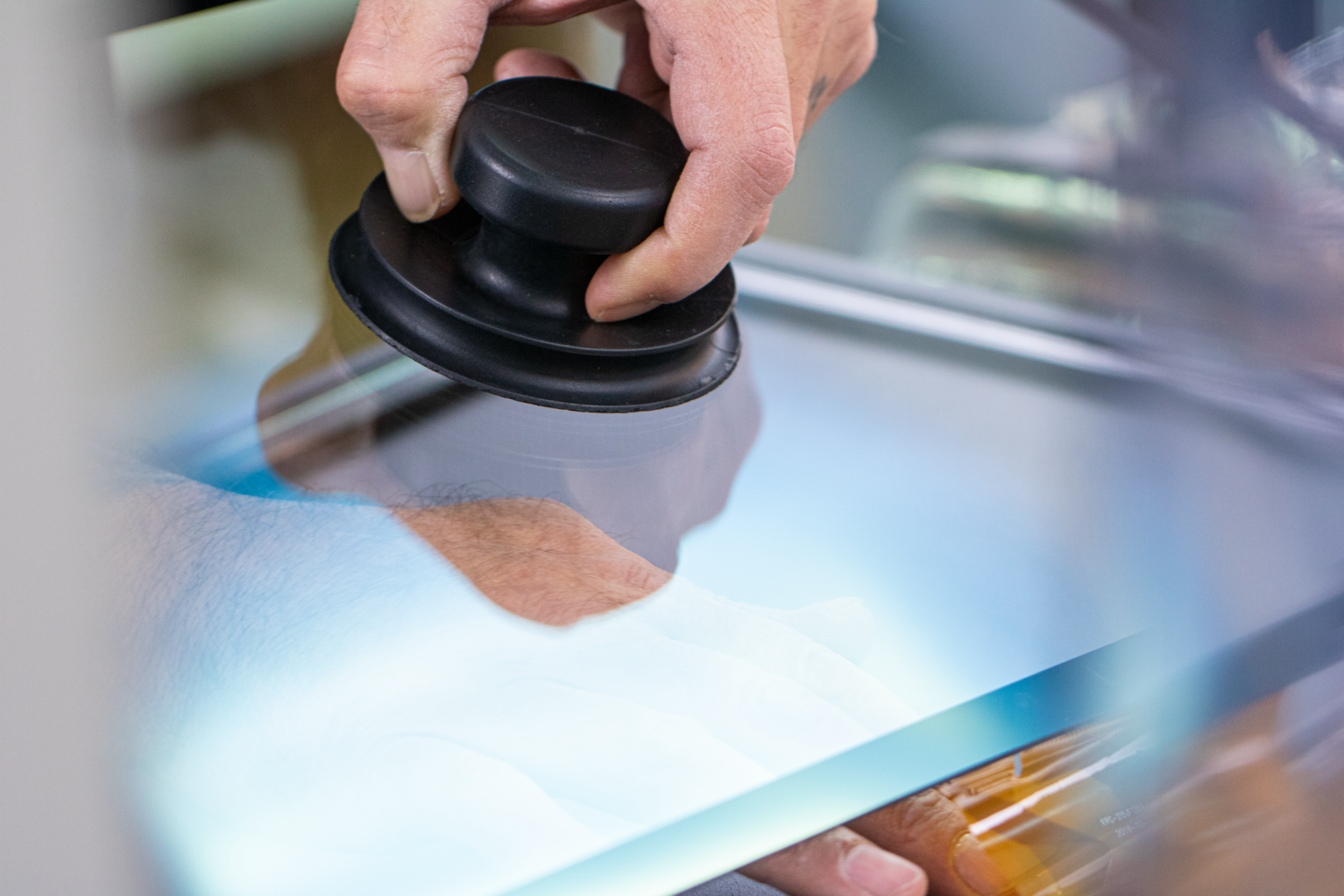 MIKKA open frame monitors with protective glass are installed in industrial production machines