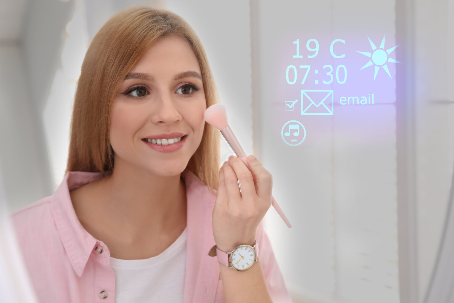 MIKKA Spiegeltouch Einbaumonitor bietet eine stilvolle Datenanzeige und -eingabe im Smart Home, Friseursalon oder Beauty-Studios